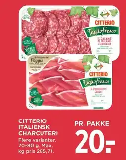 Meny Citterio italiensk charcuteri tilbud