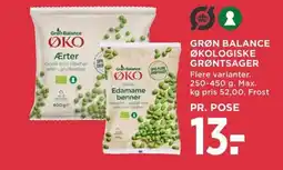 Meny Grøn balance økologiske grøntsager tilbud