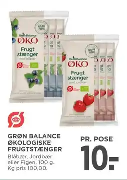 Meny Grøn balance økologiske frugtstænger tilbud