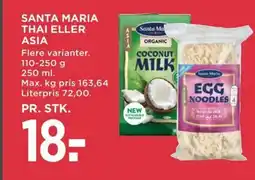 Meny Santa maria thai eller asia tilbud