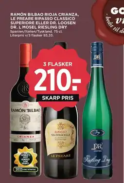 Meny Ramón bilbao rioja crianza, le preare ripasso classico superiore eller dr. loosen dr. l mosel riesling dry tilbud