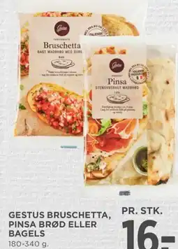 Meny Gestus bruschetta, pinsa brød eller bagels tilbud
