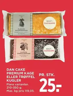 Meny Dan cake premium kage eller trøffel kugler tilbud