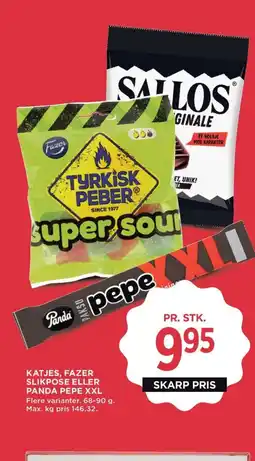 Meny Katjes, fazer slikpose eller panda pepe xxl tilbud