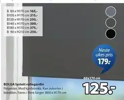 JYSK BOLGA lystett rullegardin tilbud