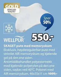 JYSK SKAGET pute med memoryskum tilbud