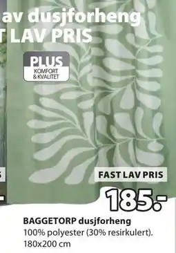JYSK BAGGETORP dusjforheng tilbud