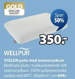 JYSK VIGLEN pute med memoryskum tilbud