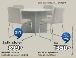 JYSK KRONDAL spisebord tilbud