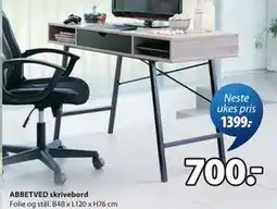 JYSK ABBETVED skrivebord tilbud