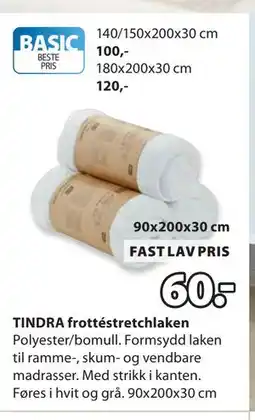 JYSK TINDRA frottéstretchlaken tilbud