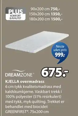 JYSK KJELLA overmadrass tilbud