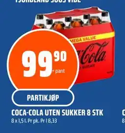 Coop Obs COCA-COLA UTEN SUKKER 8 STK tilbud