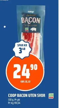 Coop Obs COOP BACON UTEN SVOR tilbud