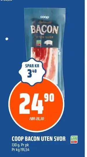 Coop Obs COOP BACON UTEN SVOR tilbud