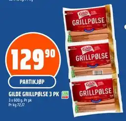 Coop Obs GILDE GRILLPØLSE 3 PK tilbud