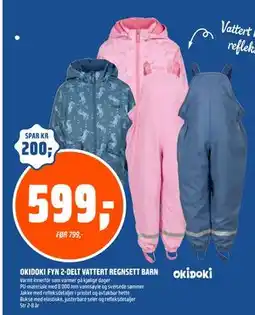 Coop Obs OKIDOKI FYN 2-DELT VATTERT REGNSETT BARN tilbud