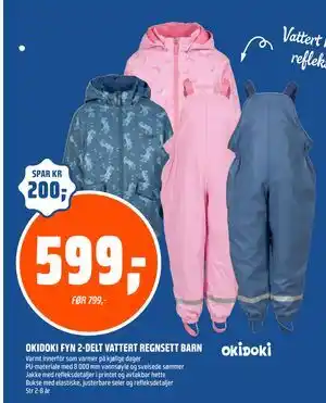 Coop Obs OKIDOKI FYN 2-DELT VATTERT REGNSETT BARN tilbud