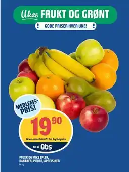 Coop Obs PLUKK OG MIKS EPLER, BANANER, PÆRER, APPELSINER, Medlemspris tilbud