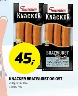 Bunnpris KNACKER BRATWURST OG OST tilbud