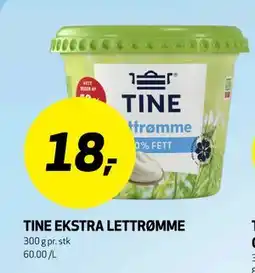 Bunnpris TINE EKSTRA LETTRØMME tilbud