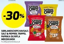 Bunnpris SØRLANDSCHIPS HAVSALT, SALT & PEPPER, TRIPPEL PAPRIKA OG RIFLA MEKSIKANSK tilbud