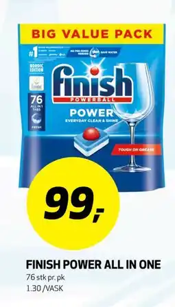 Bunnpris FINISH POWER ALL IN ONE tilbud