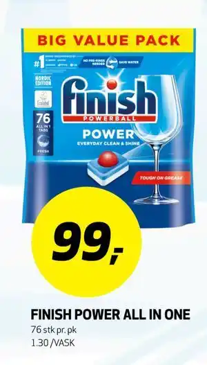 Bunnpris FINISH POWER ALL IN ONE tilbud
