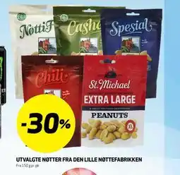 Bunnpris UTVALGTE NØTTER FRA DEN LILLE NØTTEFABRIKKEN tilbud