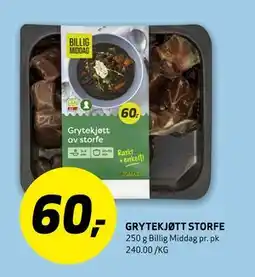 Bunnpris GRYTEKJØTT STORFE tilbud