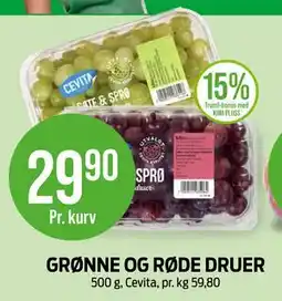 Kiwi GRØNNE OG RØDE DRUER tilbud