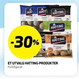 Bunnpris ET UTVALG HATTING-PRODUKTER tilbud