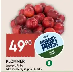 Coop Mega PLOMMER, Medlemspris tilbud