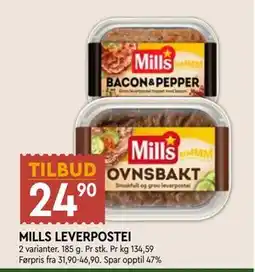 Coop Mega MILLS LEVERPOSTEI tilbud