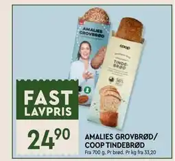 Coop Mega AMALIES GROVBRØD/ COOP TINDEBRØD tilbud