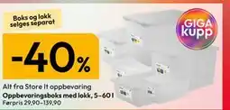 Gigaboks Oppbevaringsboks med lokk, 5–60 l tilbud