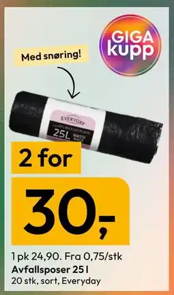 Gigaboks Avfallsposer 25 l tilbud
