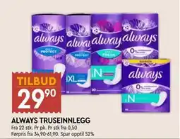 Coop Mega ALWAYS TRUSEINNLEGG tilbud