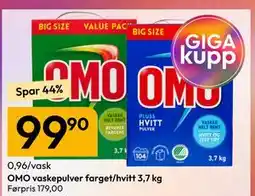 Gigaboks OMO vaskepulver farget/hvitt 3,7 kg tilbud