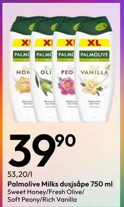 Gigaboks Palmolive Milks dusjsåpe 750 ml tilbud