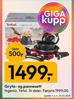 Gigaboks Gryte- og pannesett tilbud