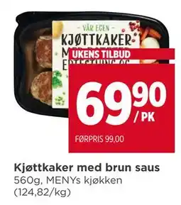 Meny Kjøttkaker med brun saus tilbud