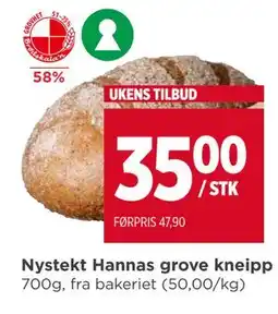 Meny Nystekt Hannas grove kneipp tilbud