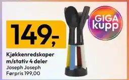Gigaboks Kjøkkenredskaper m/stativ 4 deler tilbud