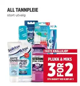 Meny ALL TANNPLEIE tilbud