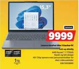 POWER Lenovo IdeaPad Slim 3 Bærbar PC tilbud