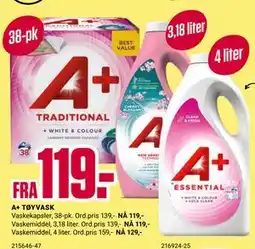 Europris A+ TØYVASK tilbud