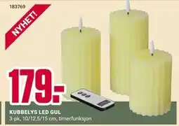 Europris KUBBELYS LED GUL tilbud