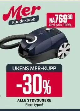 Europris ALLE STØVSUGERE, App-pris tilbud