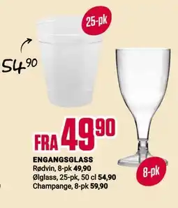 Europris ENGANGSGLASS tilbud